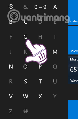 Chọn chữ cái đầu của ứng dụng 7 thủ thuật điều khiển nhanh Windows 10