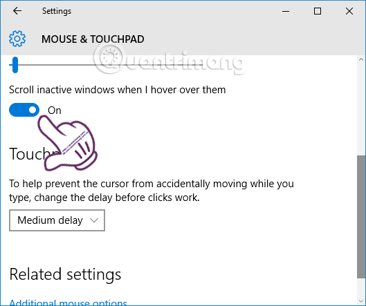 Dùng chuột cuộn bất kỳ cửa số nào 7 thủ thuật điều khiển nhanh Windows 10