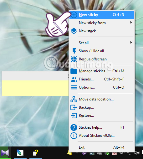 ứng dụng ghi chú Stickies 