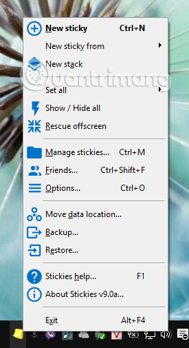 ứng dụng ghi chú Stickies 