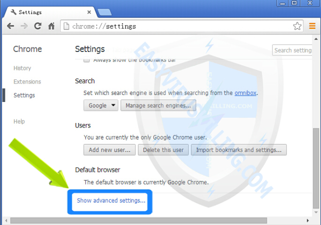 chọn Reset Browser settings