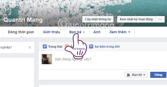 ẩn bạn bè với mọi người trên Facebook