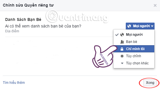 ẩn bạn bè với mọi người trên Facebook