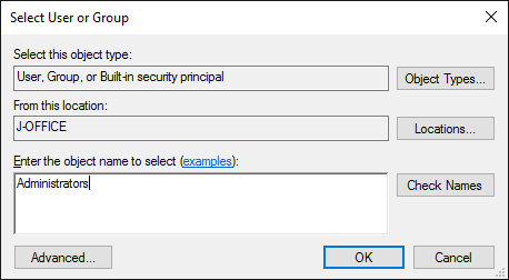 cửa sổ Select User or Group