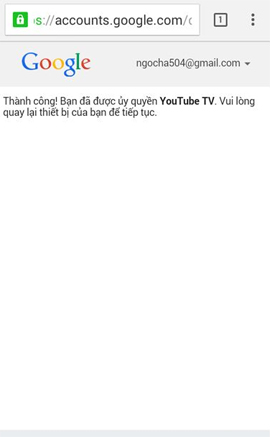 đăng nhập tài khoản YouTube trên Smart tivi