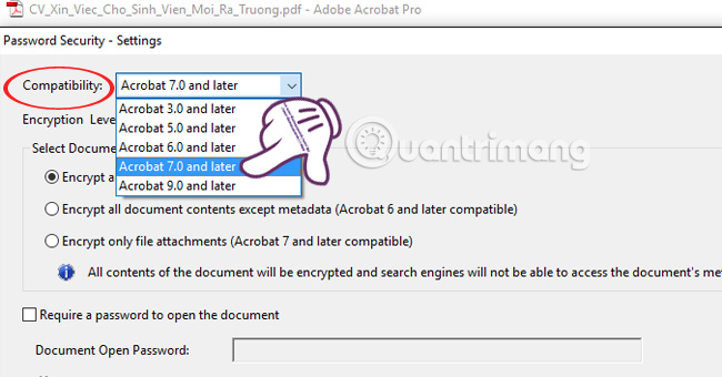 Cách cài đặt mật khẩu file PDF bằng Adobe Acrobat