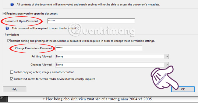 Cách cài đặt mật khẩu file PDF bằng Adobe Acrobat