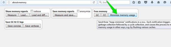 click chọn Minimize memory usage