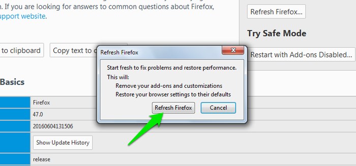 Refresh Firefox