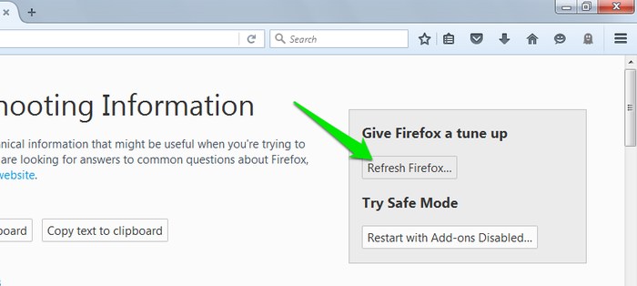 Refresh Firefox
