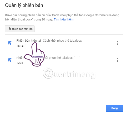 Chia sẻ tập tin Google Drive