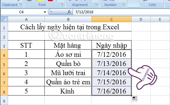 Hướng dẫn cách chèn ngày hiện tại trong Excel - Ảnh minh hoạ 6