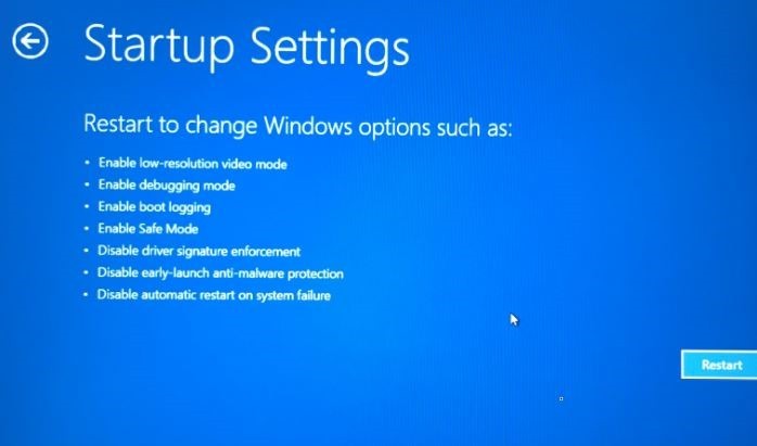 Nhấn phím F4 hoặc phím 4 để khởi động Windows 10 ở chế độ Safe Mode