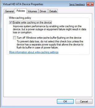  Kích hoạt tùy sắm Write caching