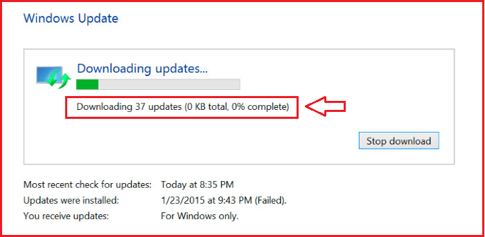 Phải làm gì khi Windows Update bị treo 0% trên Windows 7/8/10?