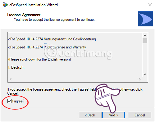 Điều khoản sử dụng cFosSpeed cFosSpeed