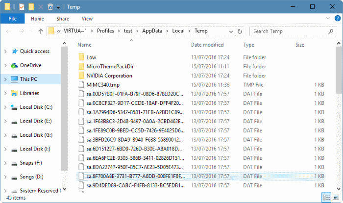 chọn Delete để xóa tất cả các tập tin tạm thời chọn Delete để xóa tất cả các tập tin tạm thời
