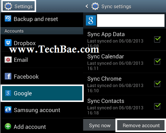 chọn Remove Account
