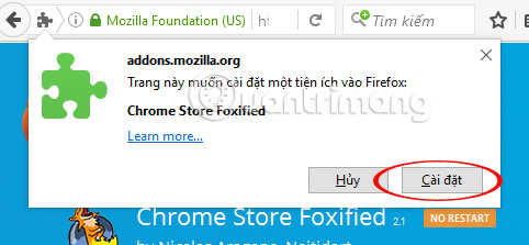 Cài đặt Chrome Store Foxified Chrome Store Foxified