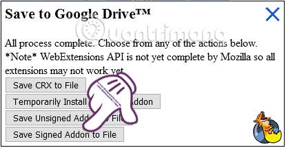 Lưu tiện ích Chrome Store Foxified