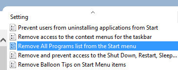 Hướng dẫn gỡ bỏ tùy chọn All apps trên Start Menu Windows 10