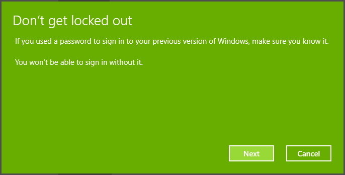 chọn nút Go back to Windows 7 hoặc Go back to Windows 8.1