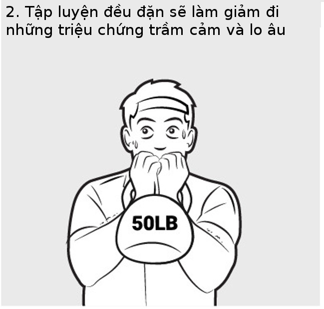 Tập luyện đều đặn sẽ làm giảm đi những triệu chứng trầm cảm và lo âu  Tập luyện đều đặn sẽ làm giảm đi những triệu chứng trầm cảm và lo âu
