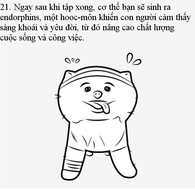 Tập thể dục khiến con người cảm thấy sảng khoái và yêu đời Tập thể dục khiến con người cảm thấy sảng khoái và yêu đời