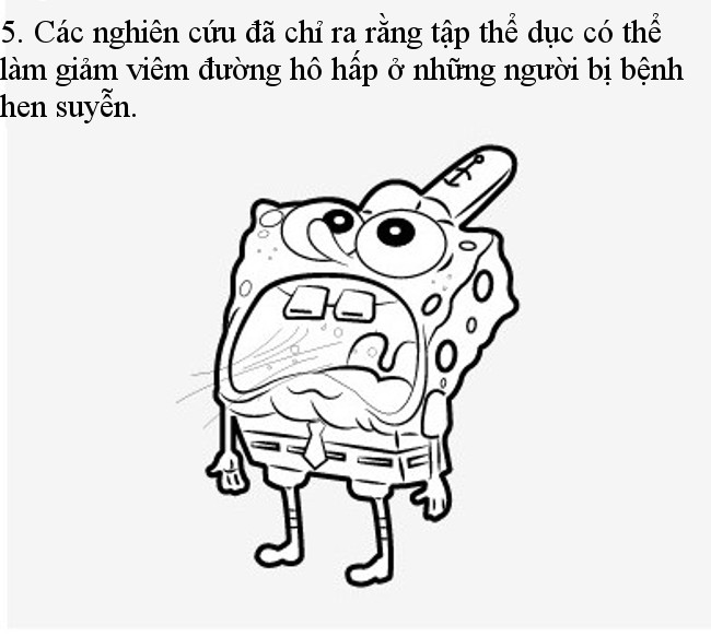 Tập thể dục có thể làm giảm viêm đường hô hấp ở những người bị bệnh hen suyễn.  Tập thể dục có thể làm giảm viêm đường hô h4ấp ở những người bị bệnh hen suyễn.