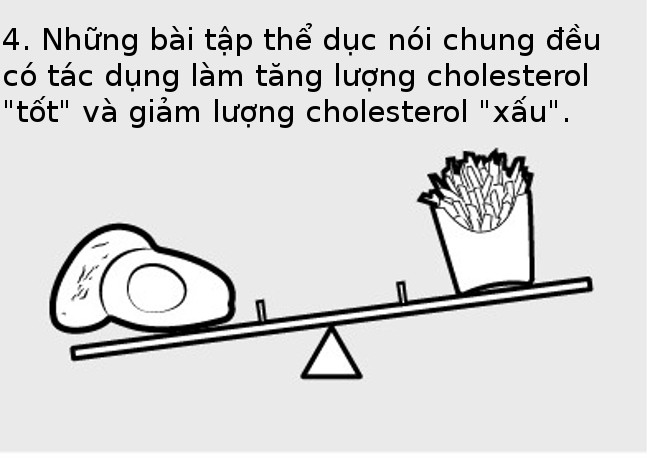 Những bài tập nói chung làm tăng lượng cholesterol 'tốt' và giảm lượng cholesterol 'xấu'  Những bài tập nói chung làm tăng lượng cholesterol 'tốt' và giảm lượng cholesterol 'xấu'