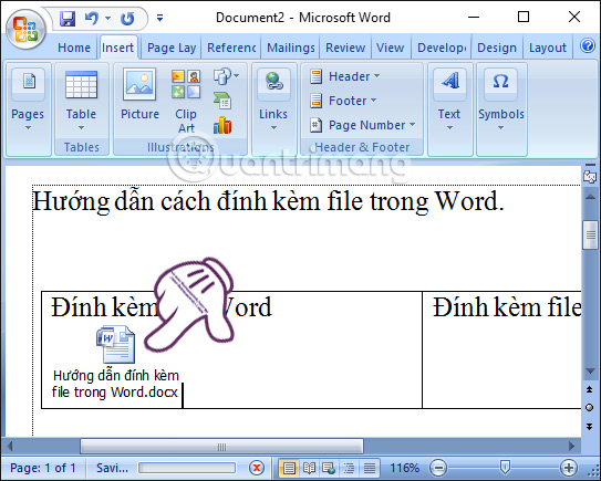 Hướng dẫn đính kèm file trong Word - Ảnh minh hoạ 6