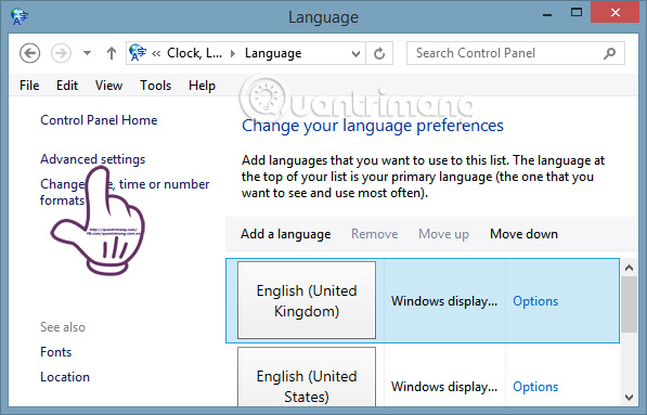Cách chuyển đổi ngôn ngữ bàn phím Windows 8/8.1