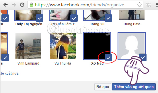 Loại bỏ danh sách bạn bè ít tương tác 