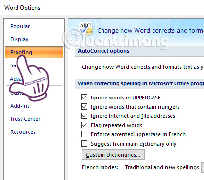 Khắc phục lỗi dính chữ trong Word 2007