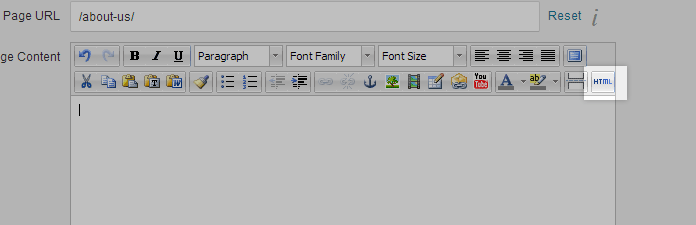 click chọn biểu tượng HTML nằm trên thanh toolbar