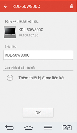 Hoàn thành quá trình kết nối  Sony Video & TV SideView