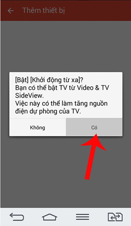 Đồng ý sử dụng ứng dụng điều khiển  Sony Video & TV SideView