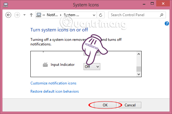 Cách tắt Language bar trên thanh Taskbar Windows 8