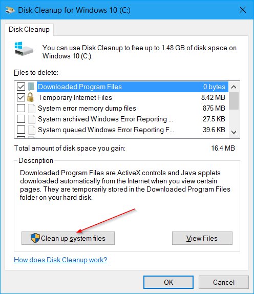 Giải phóng không gian bộ nhớ sau khi cập nhật Windows 10 Anniversary