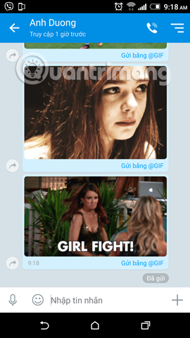 chia sẻ và gửi ảnh GIF qua Zalo