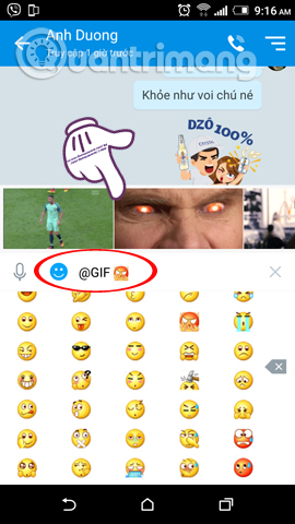 chia sẻ và gửi ảnh GIF qua Zalo