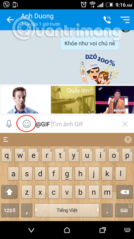 chia sẻ và gửi ảnh GIF qua Zalo