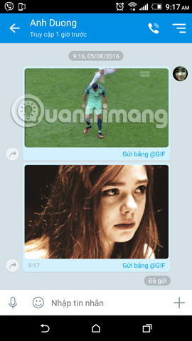 chia sẻ và gửi ảnh GIF qua Zalo