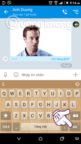chia sẻ và gửi ảnh GIF qua Zalo