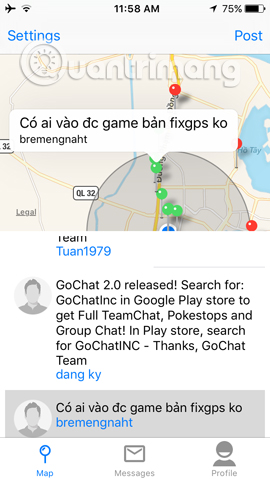 Cách sử dụng ứng dụng GoChat trong Pokémon GO