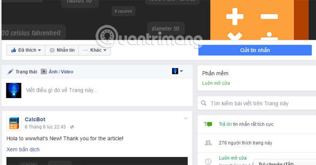 Hô biến Facebook trở thành máy tính bỏ túi
