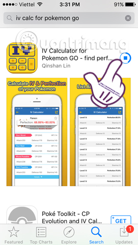 Cách check IV chỉ số tiềm năng cho Pokemon trên iOS và PC