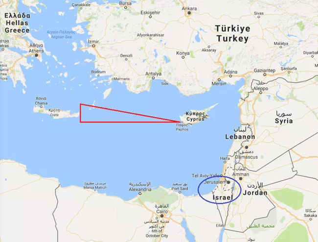 Vùng biển (màu đỏ) tìm thấy xác tàu INS Dakar