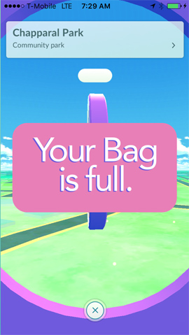 Bạn sẽ làm gì khi báo lỗi Your Bag is Full khi nhận đồ trong Pokemon Go?
