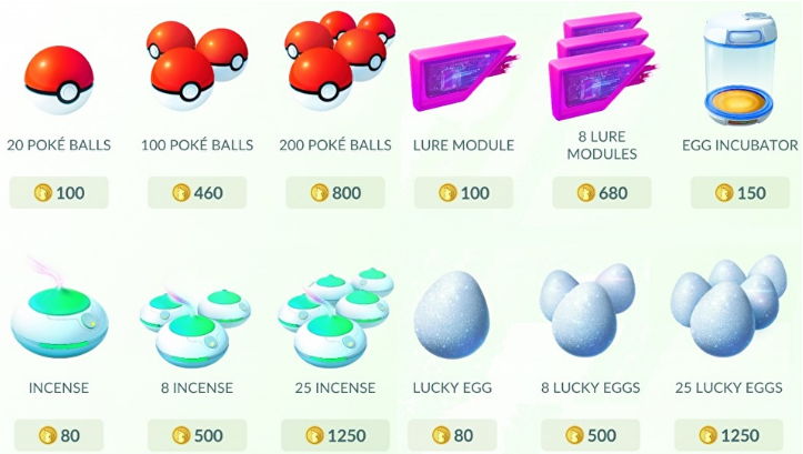 Cách sử dụng các items trong Pokemon GO